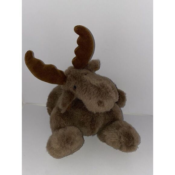 Mary Meyer Plush Marlon Moose 8" Cuddly Brown Soft Stuffed Animal Toy 1992 - Picture 1 of 6